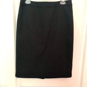 Ann Taylor Black Textured Pencil Skirt